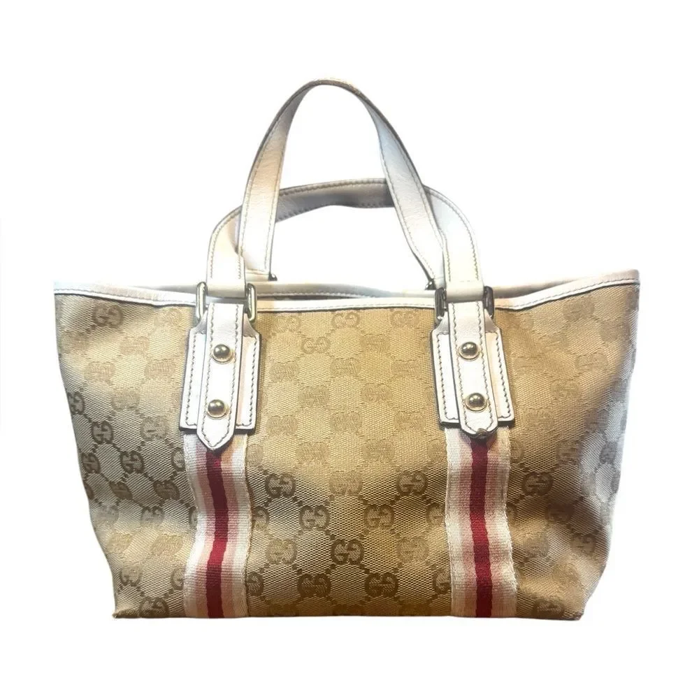 GUCCI GG Beige Canvas Jolicouer Mini Tote Bag With Starfish Charm